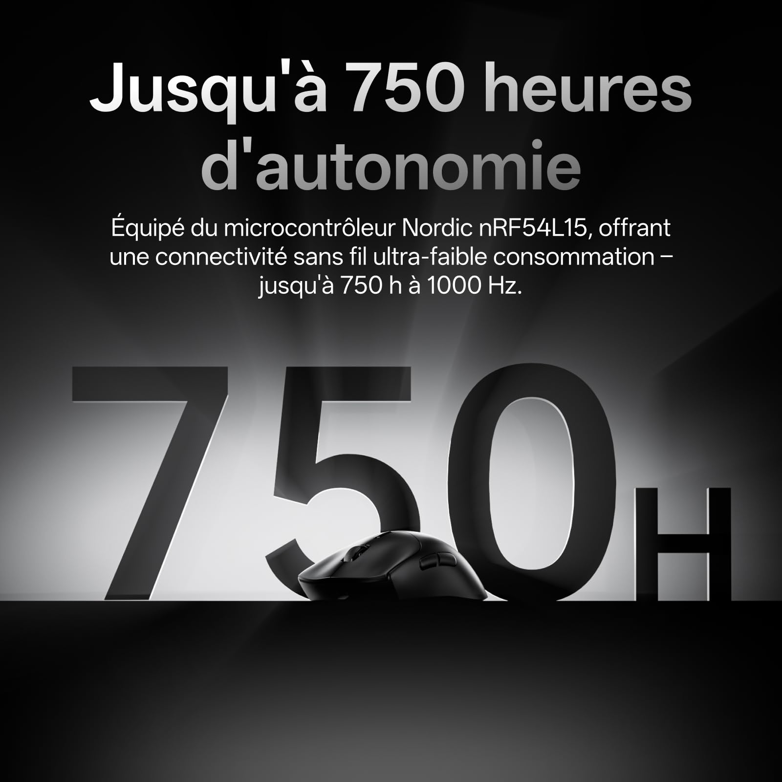 Rapoo VT7 Max Souris Gamer sans Fil, Capteur Optique 30K, Polling Rate Réel de 8000 Hz, Ultralégère 53g, 750 h d'autonomie, Jusqu'à 120 Millions de Clics, 10 Boutons Programmables avec Macros, Noir