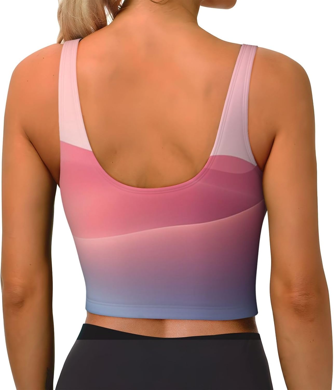 Custom Sports Bra Personalized Women's Crop Top Design Photo Face Name Image Yoga Tank Top for Fitness Running Gym Daily Wear - Image 3