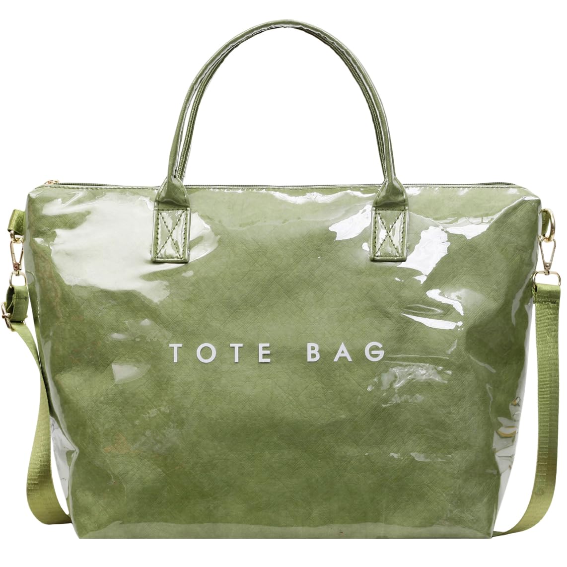 PVC Tote Bag Gifts for Women Large Tote Purse Kraft Paper Letter Print Hobo Handbags for Work Beach Shopping Travel