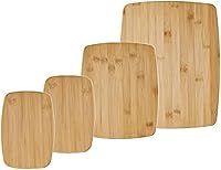 Farberware 4-Piece Reversible Bamboo Cutting Boards & Charcuterie Set - Eco-Friendly Assorted Sizes for Prep & Serving