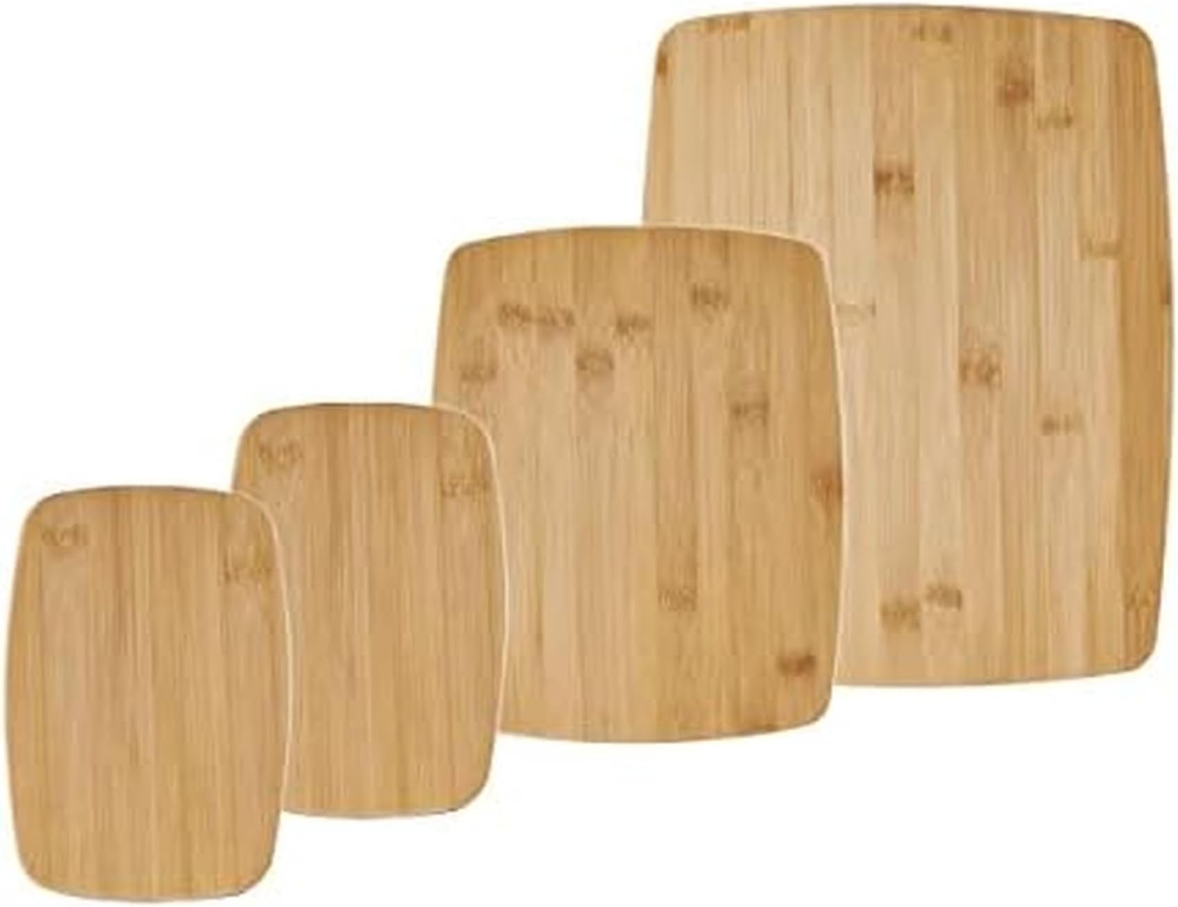 UPYOG 4-Piece Kitchen Cutting Board Set, Reversible Chopping Boards for Meal Prep and Serving, Charcuterie Board Set, Wood Cutting Boards, Assorted Sizes, Bamboo