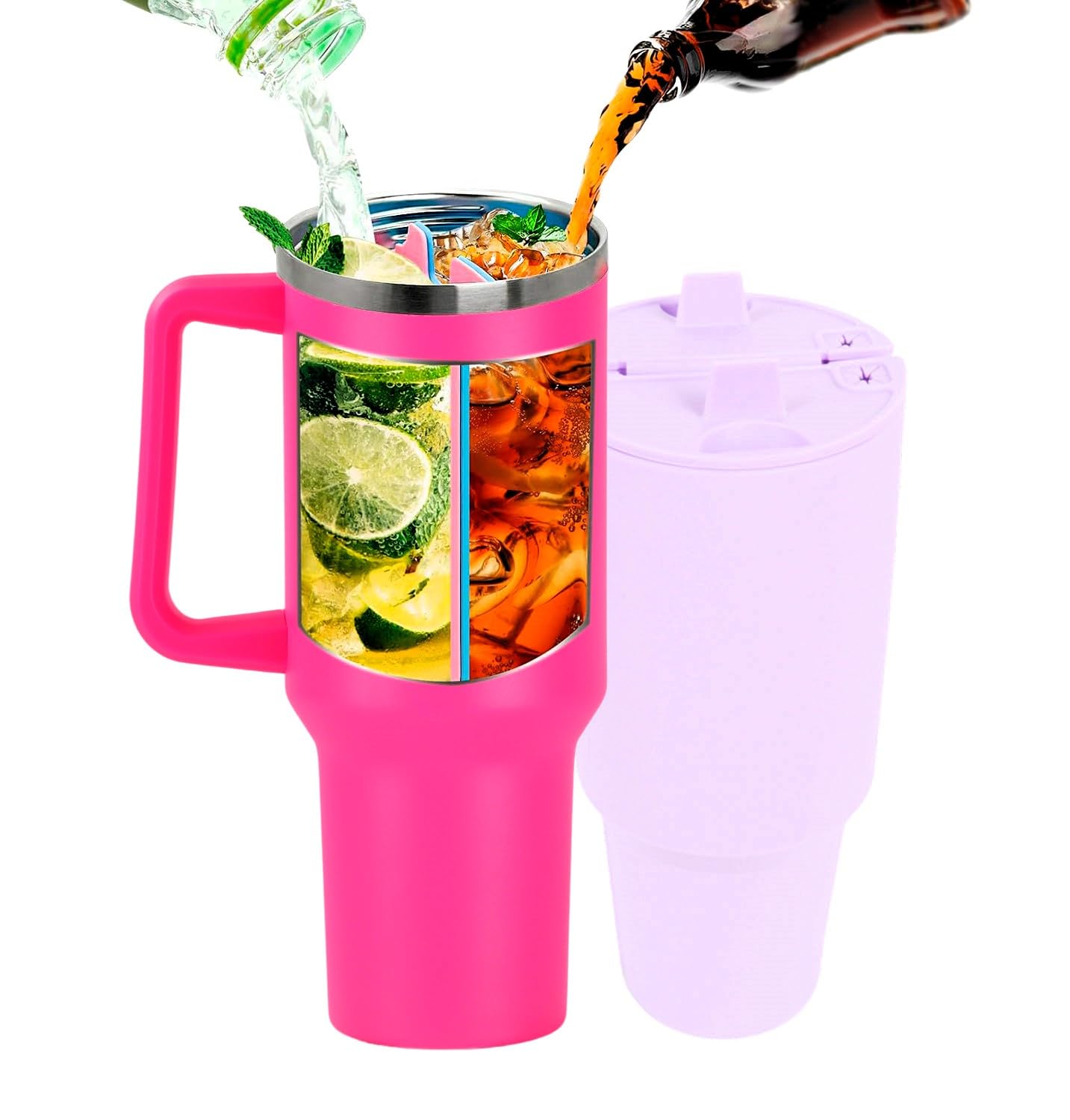 Amazon.com | 40 oz Stainless Steel Thermal Tumbler with Silicone