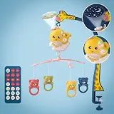 Móbile Musical Giratório com Luz e Projetor para Berço