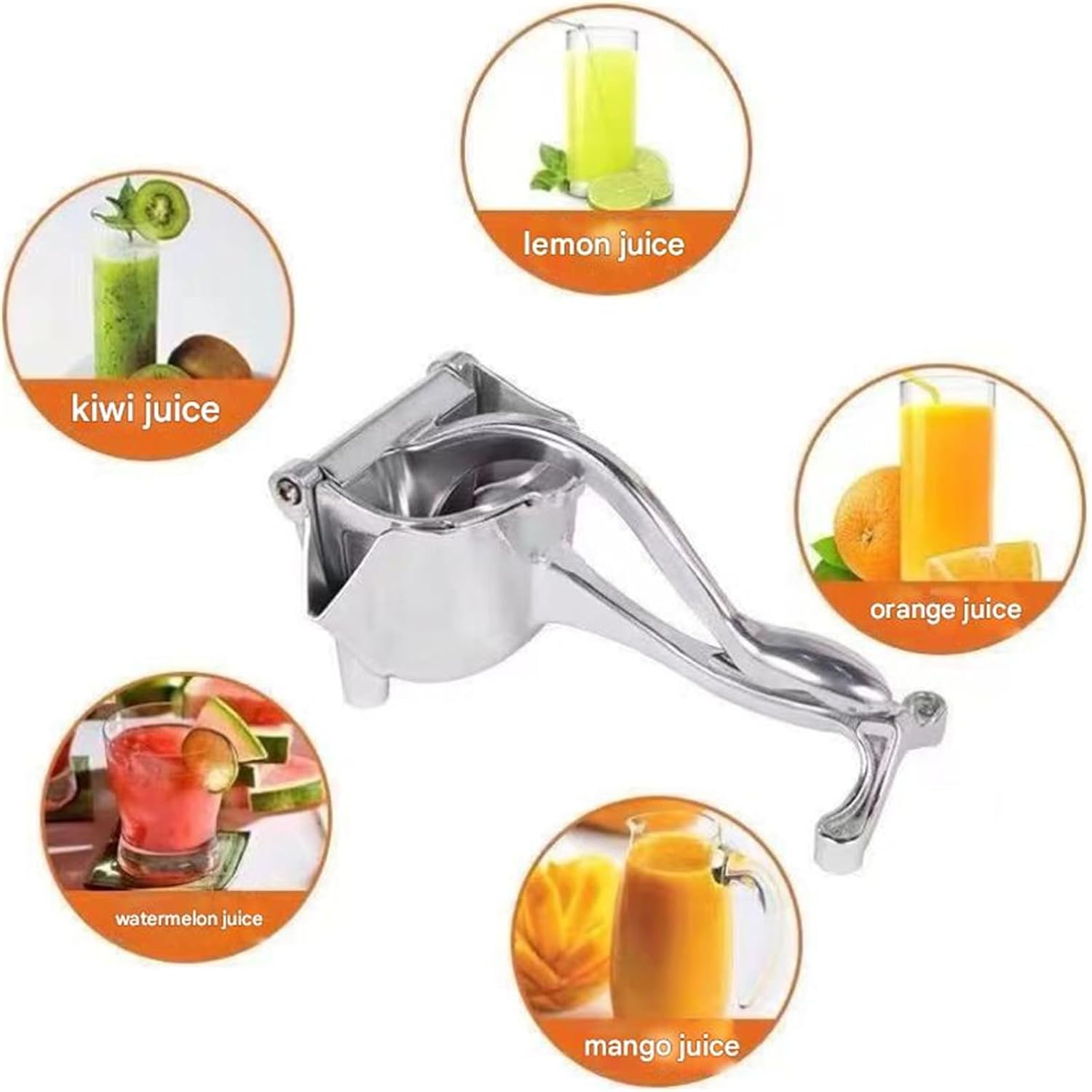 Small Cast Iron Juicer, Heavy Duty Metal Manual Juicer, Manual Juicer Hand Press, Cast Iron Juicer Handheld, Detachable Aluminum Alloy Fruit Juice Extractor for Lemon, Orange (5pcs)