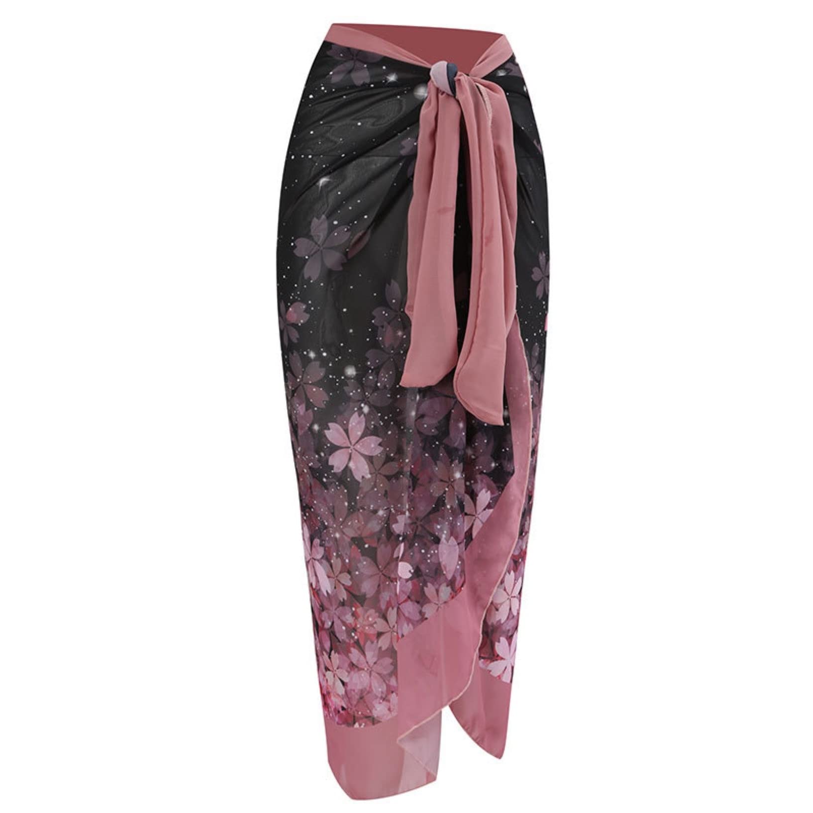 Mujeres Traje De Baño De Dos Piezas con Falda Larga Sarong Playa Cover Up Beachwear para Playa, Piscina, Vacaciones Tropicales (Color : L, Size : XL)