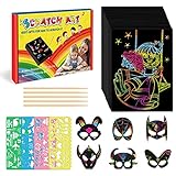 LET'S GO GO! Gifts for 4-12 Year Old Girls Boys, 60 Sheets Scratch Art for Kids Arts and Crafts for...