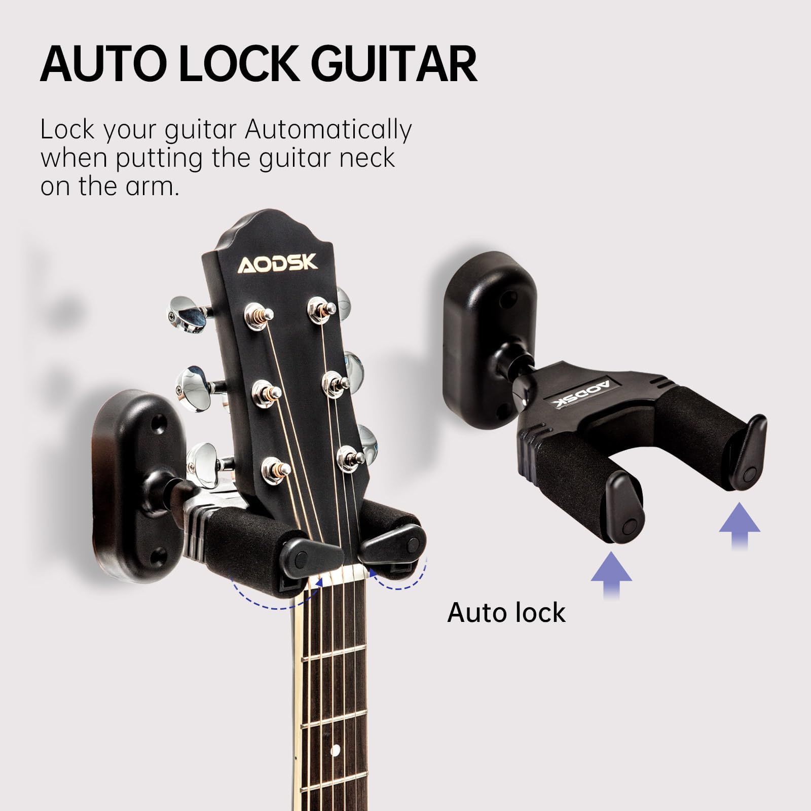 AODSK Soporte de pared para guitarra, paquete de 3