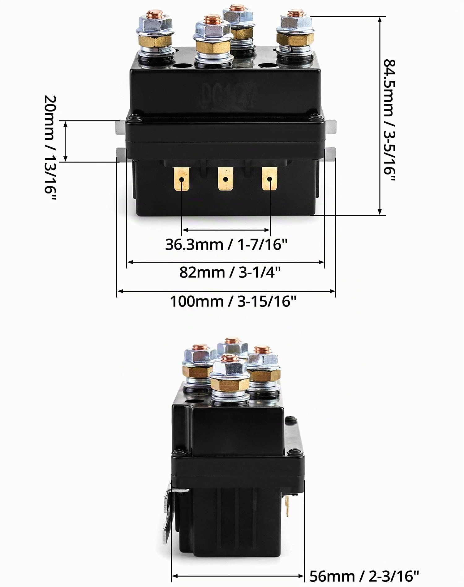 QWORK® Relé Solenoide de Cabrestante 12V 500A para cabrestante AUT UTV 8000-15000lb
