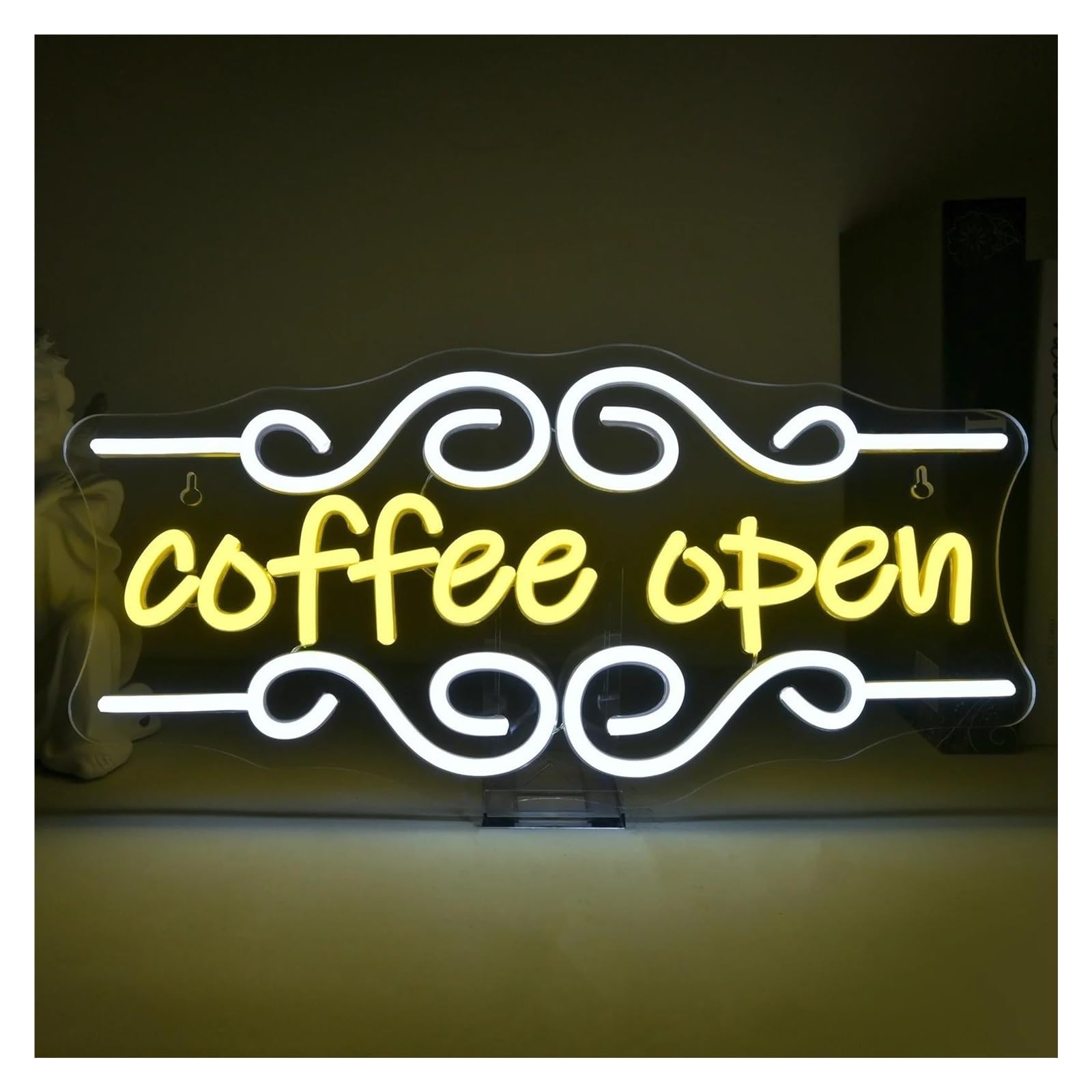 SHOUXI Sign Lamp Coffee Open Neon Sign Neon Light Dimmable USB Powered for Store Cafe Bar Club Hotel Party Wall Hanging Decor 42cmx20cm