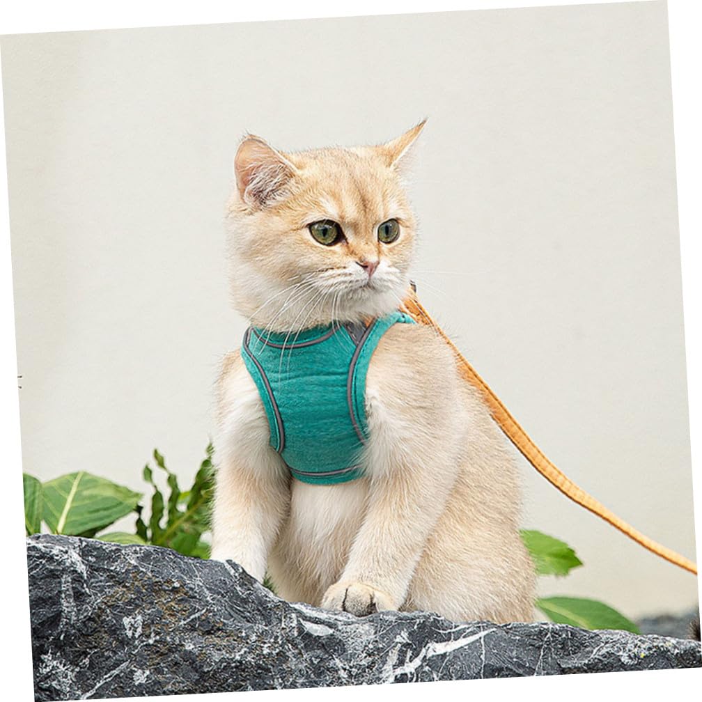 FRCOLOR 3sätze Katzengeschirr Mit Einstellbarem Design Und Reflektierenden Bruchsicherem Material Für Outdoor-aktivitäten Katzenleine Für Kleine Und Mittelgroße Katzen