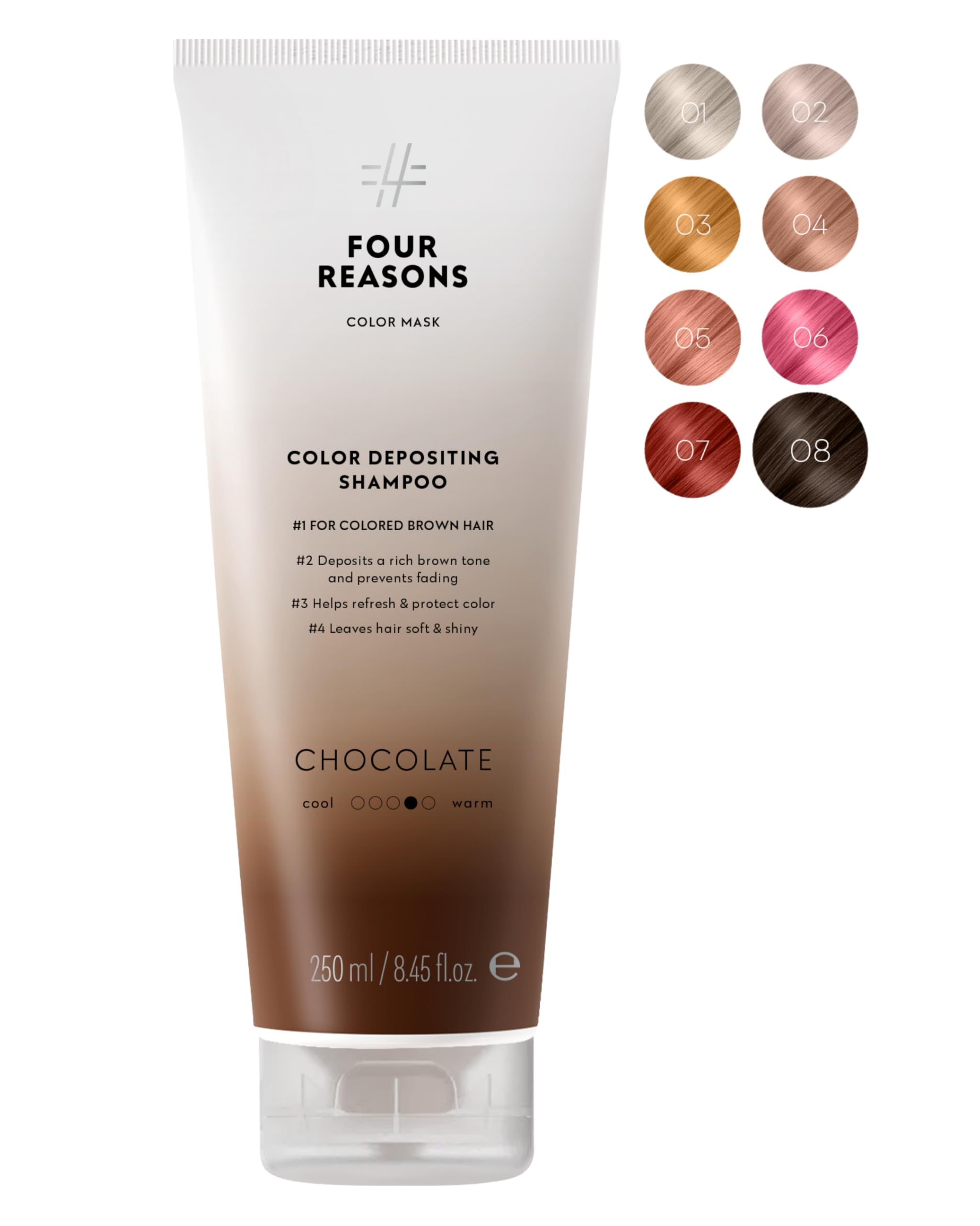 Color Mask Shampoo Brown - Sulfate Free Toning Shampoo Brown and Dark Brown Hair - Color Depositing Shampoo Brown, VEGAN, 8.5 oz (Chocolate)
