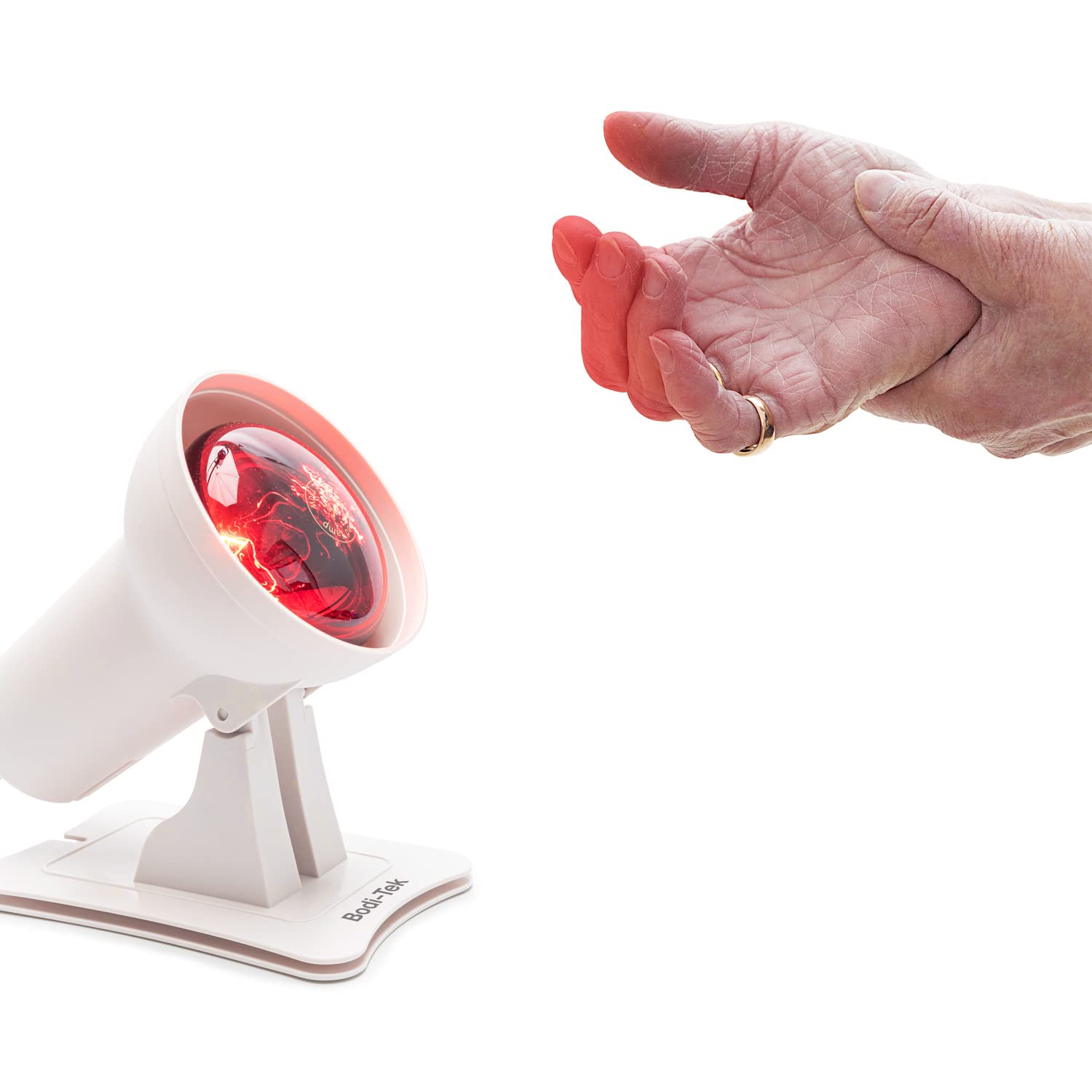 Bodi-Tek Lámpara de calor infrarroja con bombilla inastillable de 150 W para un calor calmante y penetrante profundo, ayuda a aliviar dolores musculares y rigidez de las articulaciones, temporizador y