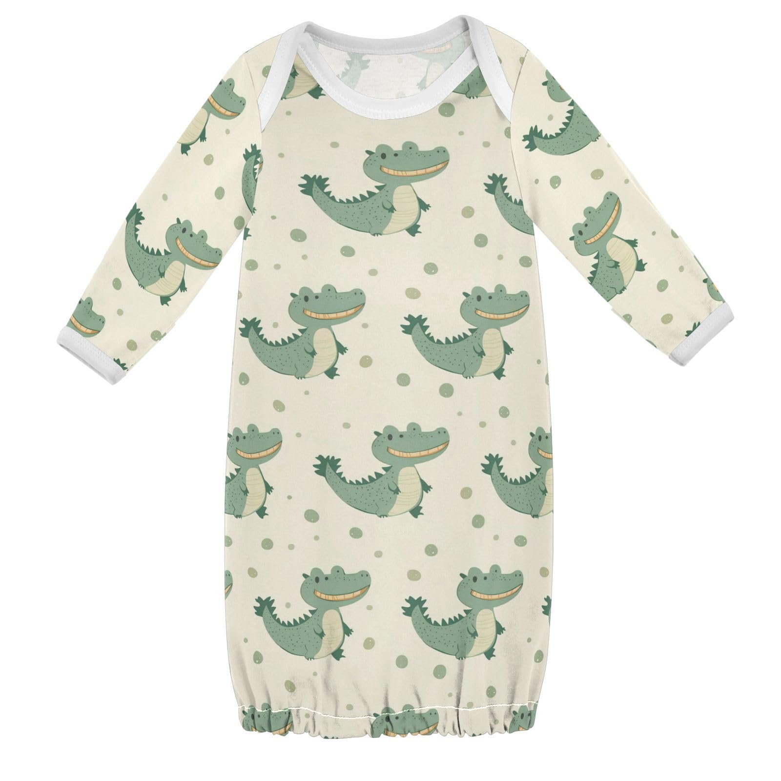 vvfelixl Baby Girl Sleep Gown Cartoon Cute Crocodile Baby Nightgown for 3-6 Months Babys Sleepers Nightdress for Newborn Boy Long Sleeve Infant Bodysuits Multicolor