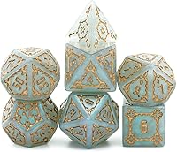 Vista 10 de Cusdie - Juego de 7 dados DND gigantes de 25 mm con bolsa de dados de ojo de dragón, juego de dados poliédricos, dados D&D para Pathfinder RPG