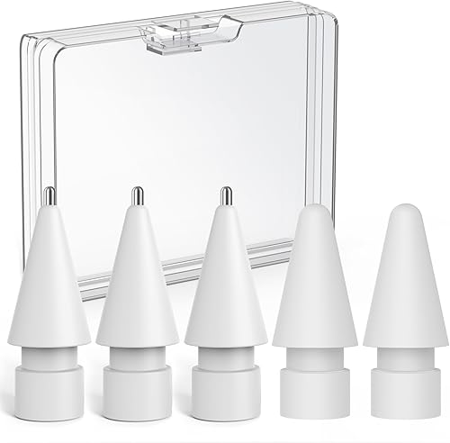 Delidigi Paquete de 5 puntas de repuesto compatibles con Apple Pencil Pro2 generación1 generaciónUSB C, accesorios de punta fina para iPencil