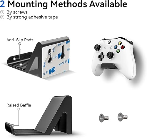 Miniatura 5 de 6amLifestyle - Juego de 2 soportes de pared con kit de luz RGB de 16 colores para Xbox One PS4 PS5 Switch Pro Gamepad Controller Stand Holder