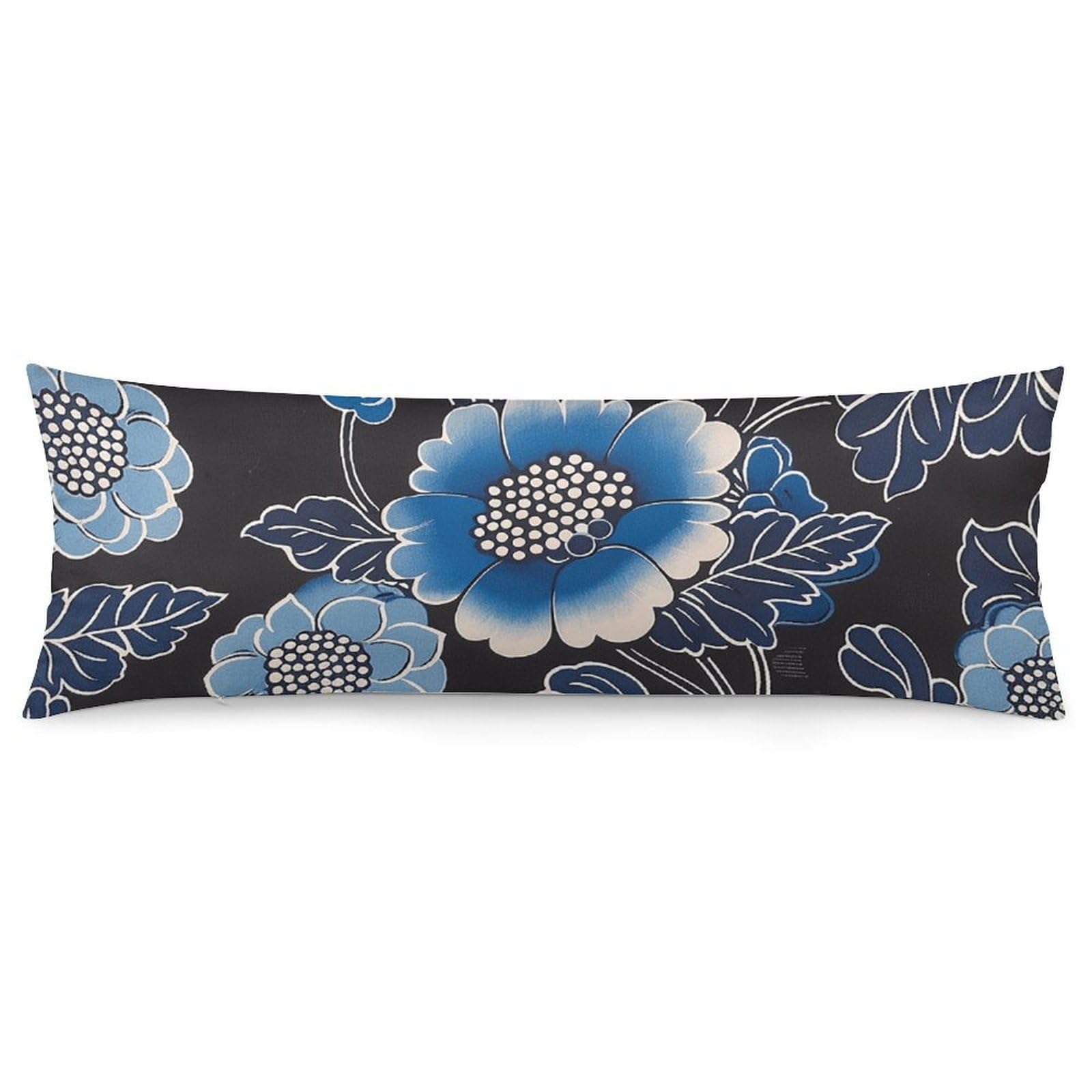 2 Pack Pillow Cases for Hair and Skin, Soft Breathable Pillow Case Covers with Hidden Zipper, Floral Element Images Pillowcase 20"x54" Pillow Covers for Sleeping Gift