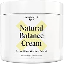Natural Balance Cream with Wild Yam, Almond Oil, Coconut Oil & Vitamin E for Skin Health & Support, 4 Ounce