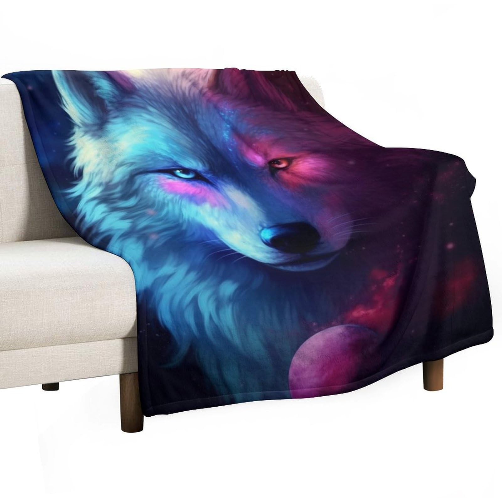 Earth Wolf Starry Sky Throw Blankets Blanket Premium Super Soft Cozy Warm Bed Blanket Couch Decorative Throw Blankets