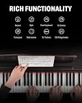 Donner DDP-300 Piano numérique 88 Key Weighted Keyboard pour débutants et professionnels, GHS Clavier pondéré pour enfant/adulte à la maison/à l'étage, triples pédales, MIDI/USB/Headphone/Audio Output, Rose foncée
