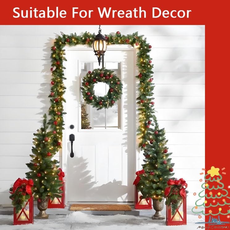 Hualisen 4 Pack Wreath Hanger Carbon Steel 15" Over The Door Hooks Slim Hangers Organizer, Wreath Door Hanger for Hanging Fall Halloween Decorations Christmas Wreaths Holder (Black)