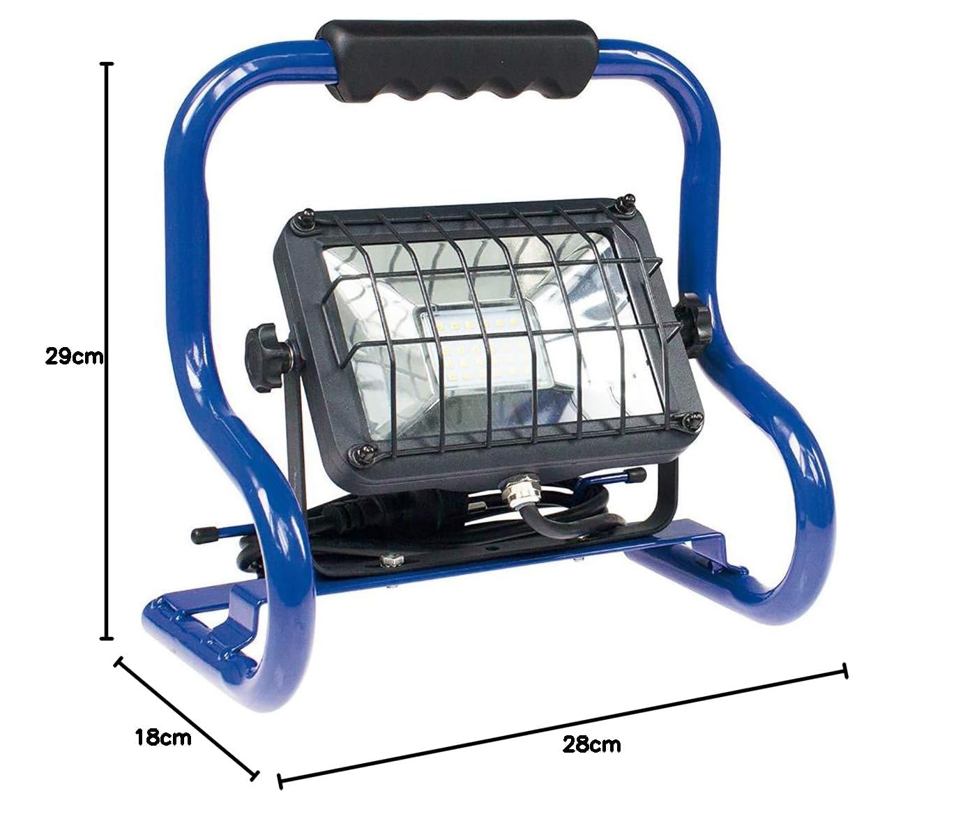 as - Schwabe Chip-LED-Strahler 20 W, IP 65 Baustrahler für Aussen und Baustelle, Blau a_plus, 1 Stück, 46426