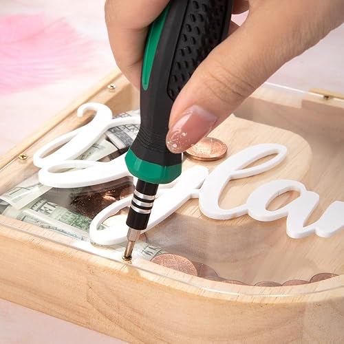 Miniatura 8 de Alcancía de madera personalizada para niños, alcancía personalizada para niñas, niños, caja de ahorro de dinero con 20 colores de fuente, nombre,