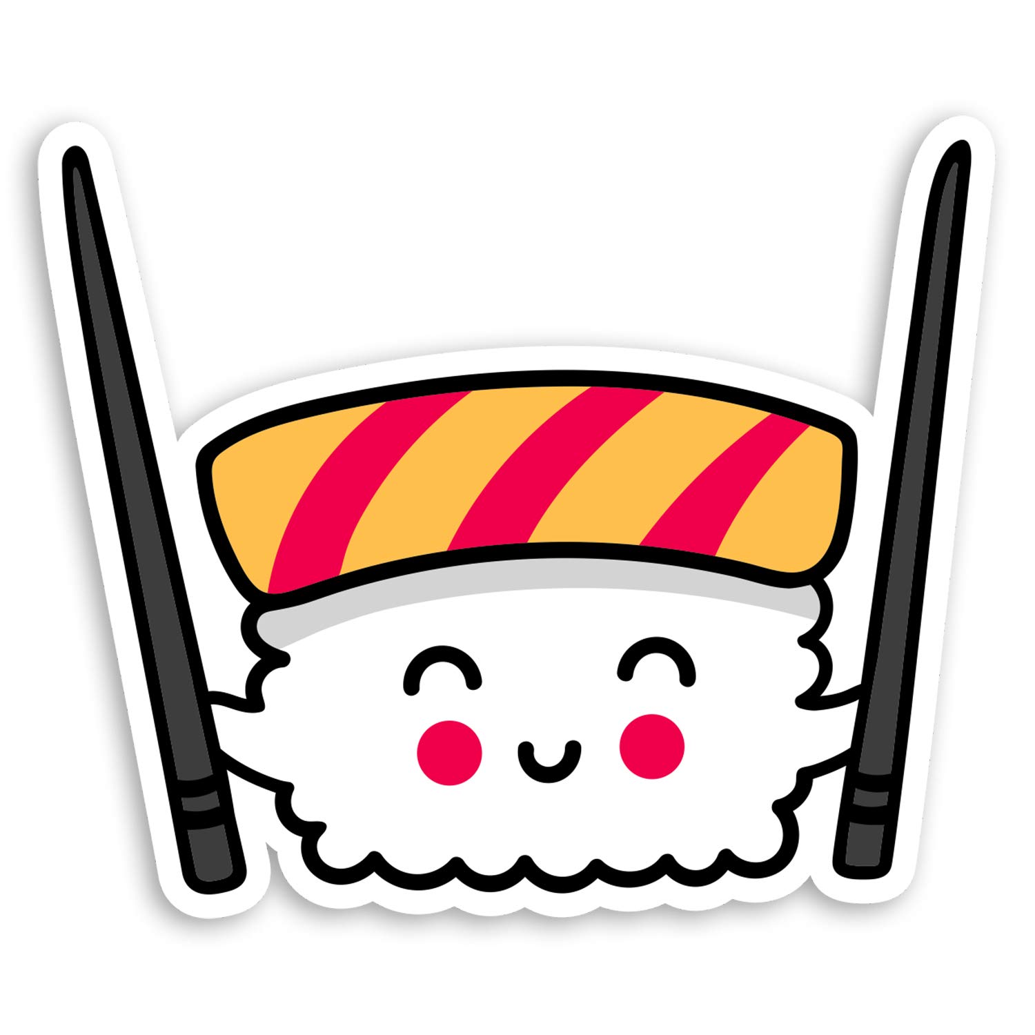 Destination Vinyl Ltd Multi 2 X 10Cm Funny Sushi Chopsticks Vinyl Stickers - Japan Laptop Sticker #20997 (10Cm Wide)