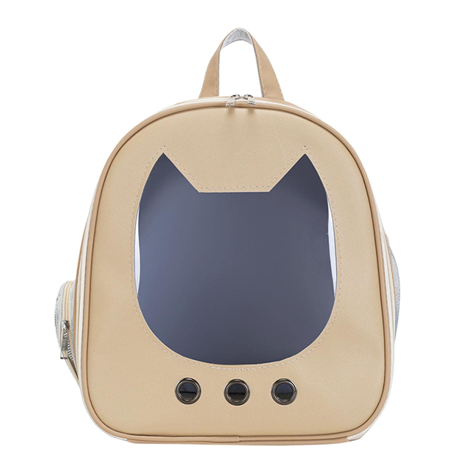 Transportadora Burbuja para Gatos Mochila Transportadora Cápsula Espaciosa Transparente Fabricada en Cuero PU y Tela de Malla Transpirable Apta para, Khaki