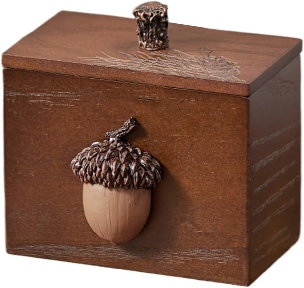 Creative Retro Wooden Toothpick Box with Cover and Compartment Storage Cotton Swab Box Toothpick Holder Toothpick Dispensers