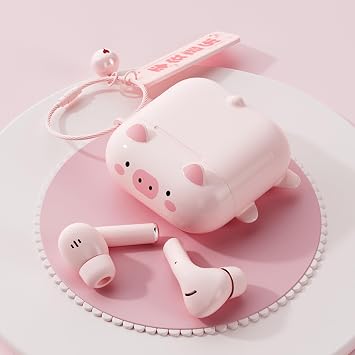 Cute Kids True Wireless Earbuds Girls Ear Buds for Kids for School Earphones with Case for iPhone Android Kawaii Headphones Kid Bluetooht Earbuds for Small Ear Canals Women