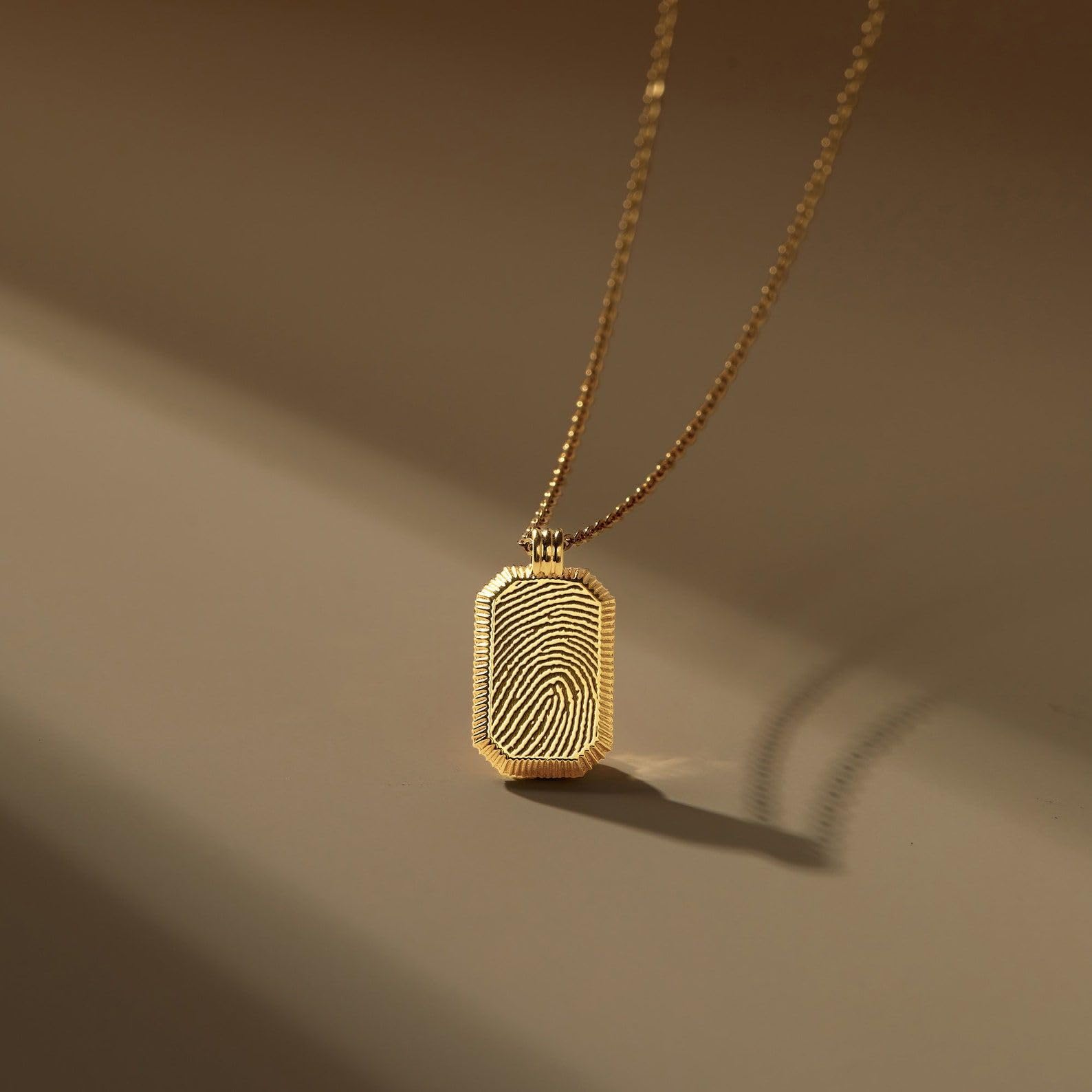 Huella del pulgar collar, huella digital joya, oro digital colgante conmemorativo para pérdida de madre recuerdo collar para ella Día de la Madre Navidad cumpleaños aniversario