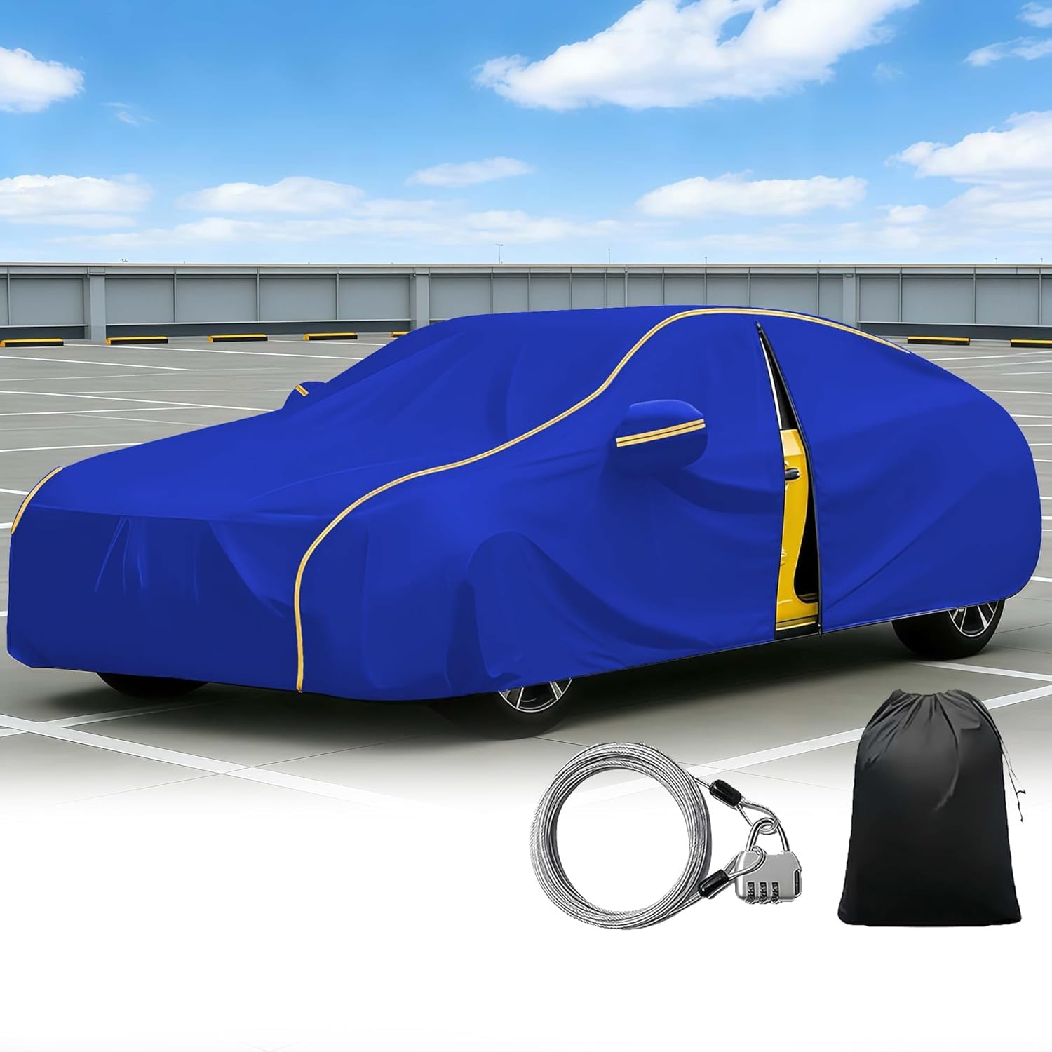 AUHOAZ Full Garage Car Cover for Suzuki Vitara SUV 2015-2025, Waterproof Premium Car Covers All Weather Windproof Snowproof Dustproof Scratch-Resistant UV Protection,Blue