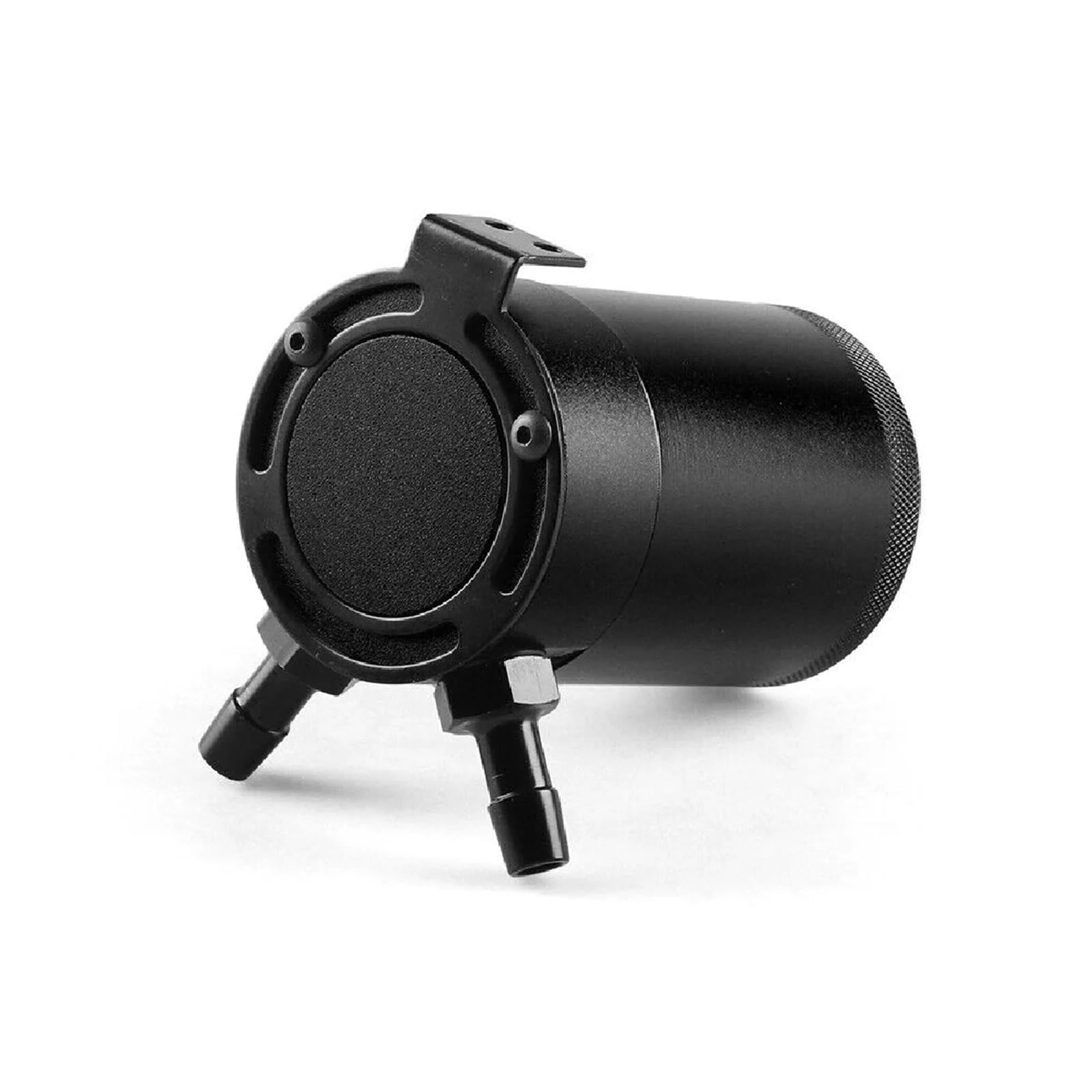 Uniwersalny zbiornik na olej 3/8" NPT z 2 portami i przegrodą do benzyny, oleju napędowego i turbosprężarki Crank Case Oil Breather Separator(Black)