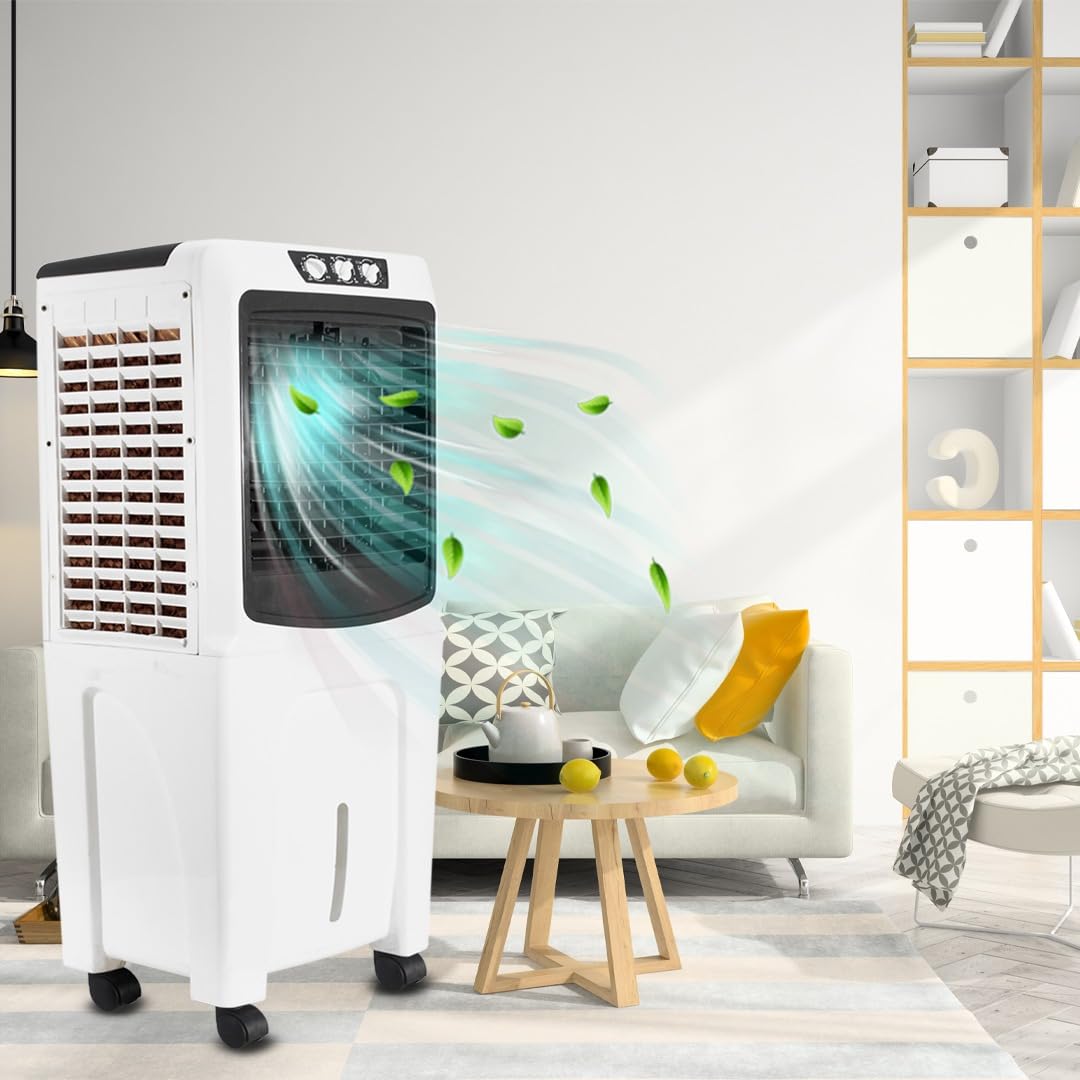 ANCIARY 75 L Personal Air Cooler with Anti Bacterial Honeycomb Pads, 3rd Turbo Fan, Powerful Air Throw with Auto Swing and 3-Speed Control - Black & White (AY 75L)-image-20