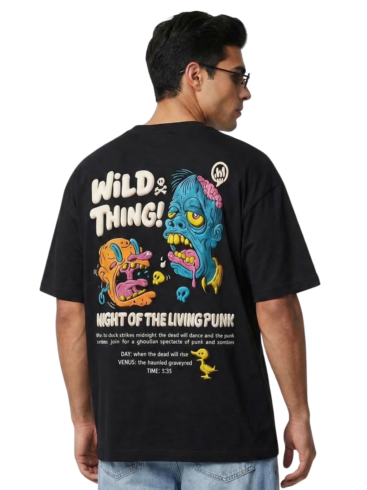 veirdo Oversized Baggy Fit Drop Shoulder Latest Graphic Printed Design Half Sleeve T-Shirt for Men (Available Sizes: S to 2XL)-picture-12