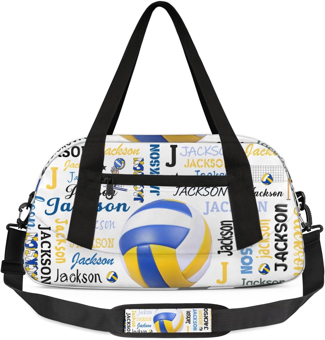 Custom Volleyball Mini Sport-Bag with Name for Kids Boys, Personalized Gym Fitness Duffel Bag for Traveling Weekender Carry-On Perform Overnight