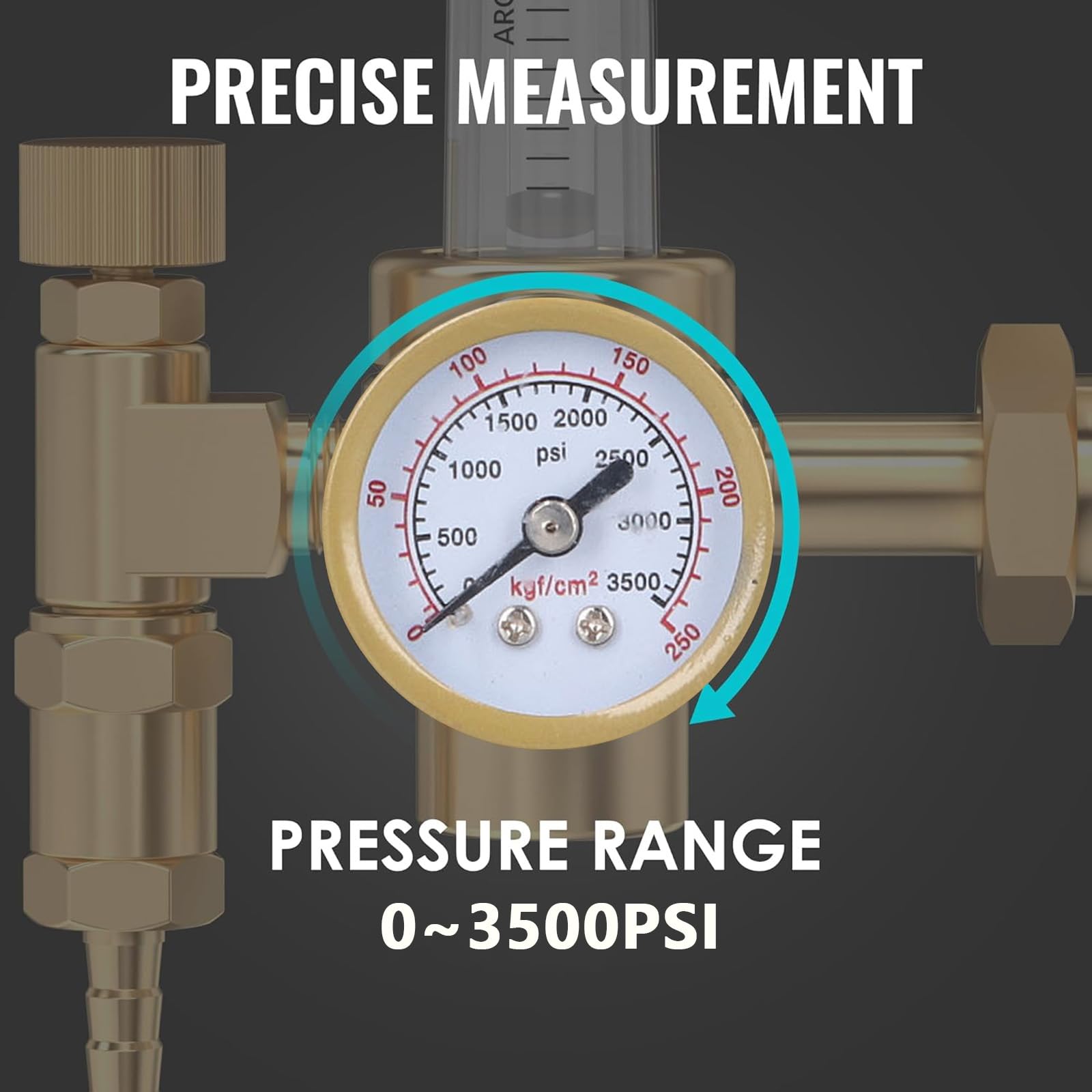 Regolatore Di Pressione Argon/CO2 Con Flussometro 0-25 LPM - Per Saldatura MIG/MAG/TIG, Manometro 0-3500 PSI - Foto 8