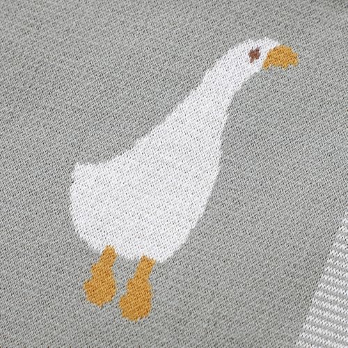 Image of mimixiong Baby Blanket Knit Receiving Boys Girls Blanket Soft Cotton Neutral Blanke for Swaddle Crib Stroller with Cute Sheep (Goose-Grey, 30x40 Inch (Pack of 1))