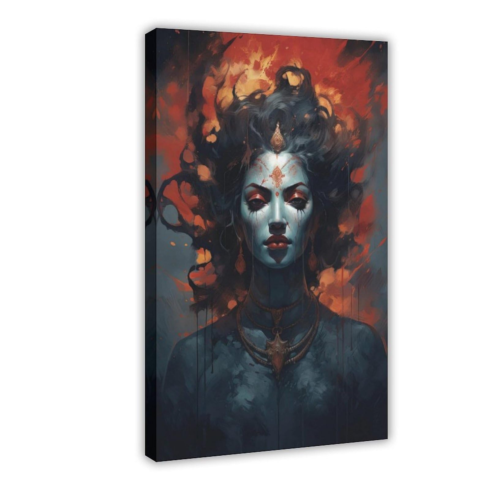 Gqvcjsw Kali Hindu Goddess Of Death- Kali Mata Divine Feminine Canvas Poster Bedroom Decor Landscape Office Room Decor Gift 12X18inch(30X45cm)