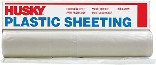1-Roll of 12' x 400' Poly - America 71204C Husky Clear .7-Mil Low Density Plastic Sheeting
