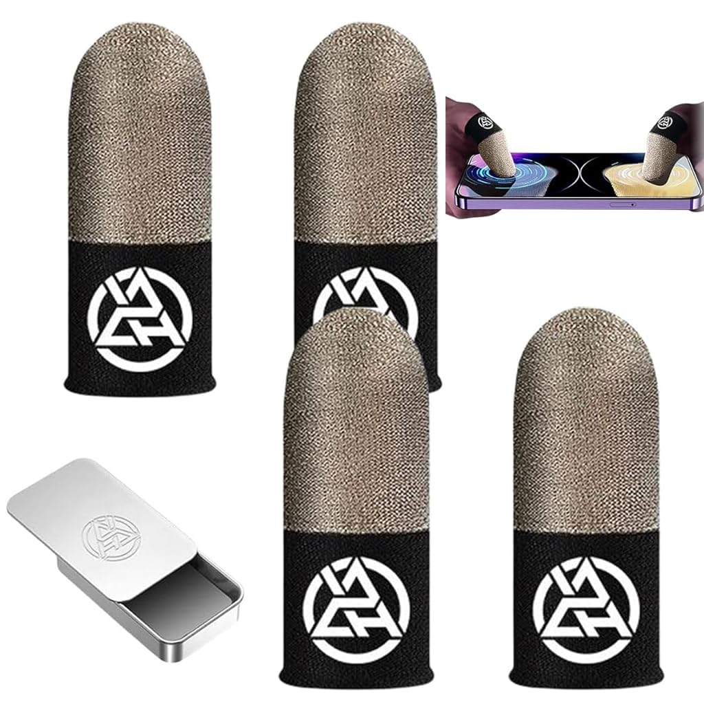 ZORBES® 4Pcs Gaming Finger Cot Gaming Finger Sleeves High Sensitivity Silver Fiber Gaming Finger Sleeves for Mobile Game, Pubg (B0DFBM2483) Amazon Price History, Amazon Price Tracker
