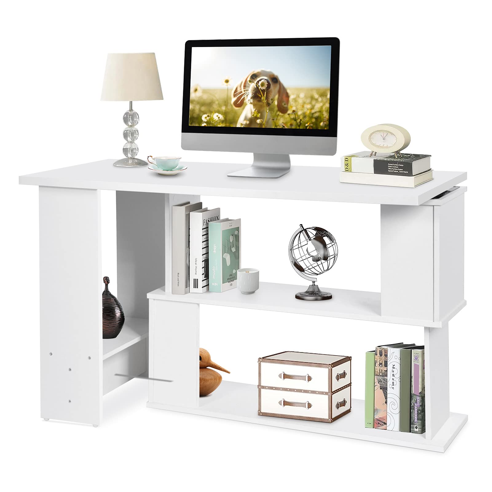 Buy Corner Laptop Desk, lyrlody wooden corner table l shaped, lyrlody