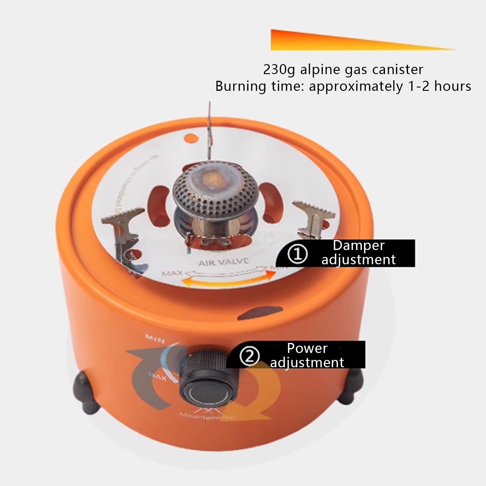Stufa a gas butano portatile per riscaldamento e cottura, stufa autoportante da terrazza con copertura e maniglia, per interni ed esterni, in acciaio inox