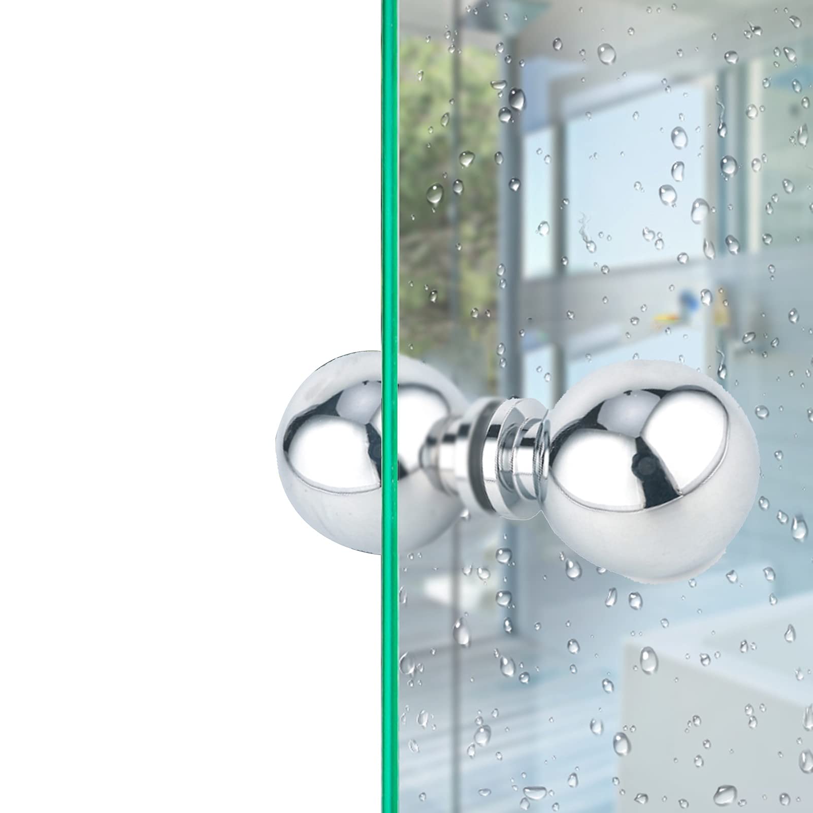 Poignées de porte en acier inoxydable boutons ronds pour vitres de cuisine et bain