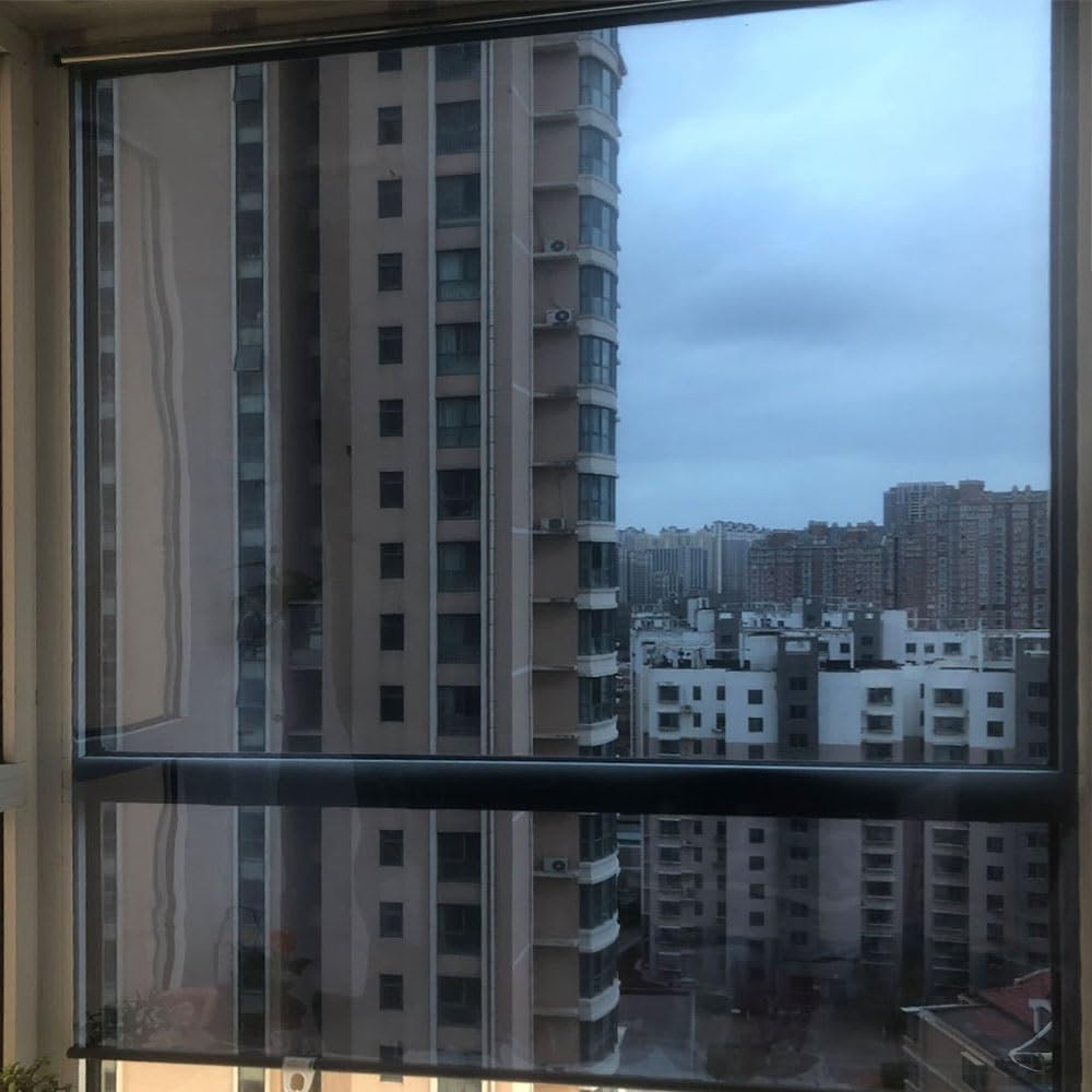 Wałek o wysokim połysku, bezprzewodowy, plisowany, na balkon, do biura i okien, montaż bez wiercenia, ochrona przed promieniowaniem UV i ciepłem, odblaskowy, czarny 125 W x 150 cm