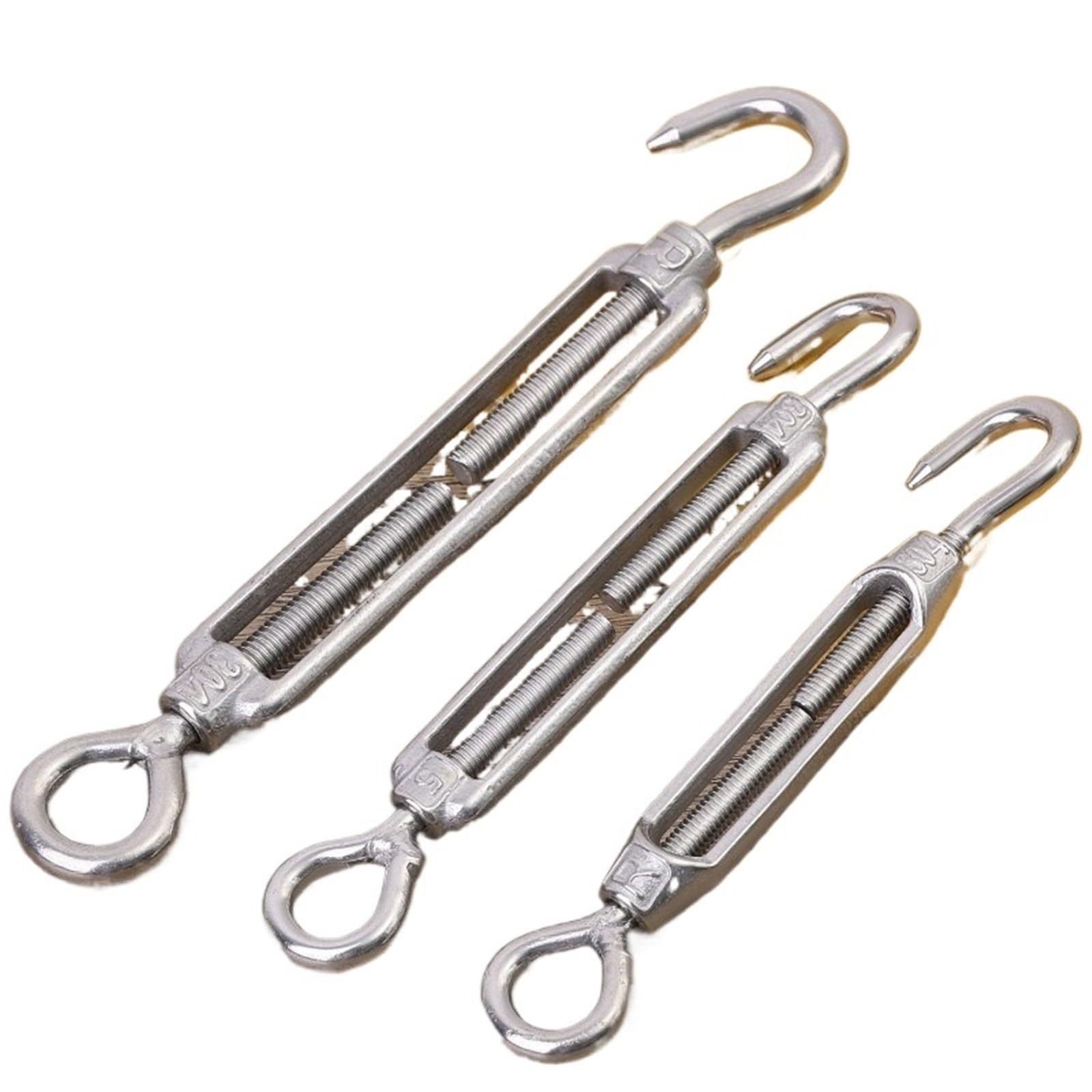10/5 pezzi di tenditori regolabili con gancio e occhiello in acciaio inossidabile for tende da sole esterno, stendibiancheria, cavi giardino Tenditori(10PCS,M5)