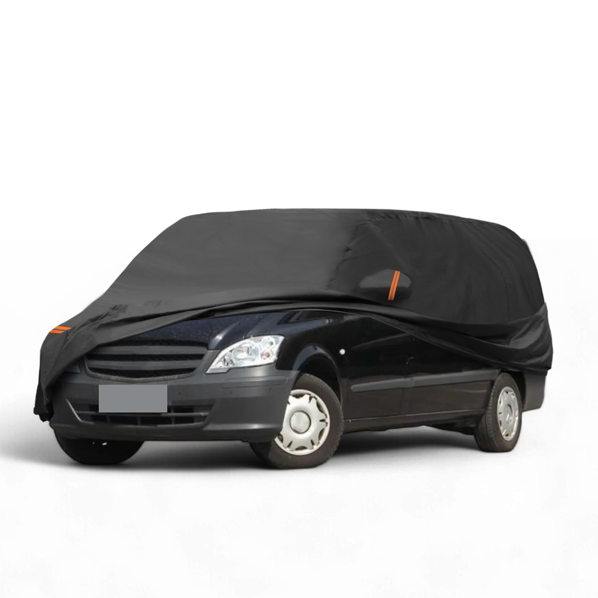A ABSOPRO Funda De Coche para Mercedes-Benz Vito 2003-2014 Algodón Spunlace Exterior Funda De Coche Completa para Todas Las Condiciones Climáticas A Prueba De Agua A Prueba De Viento Negro