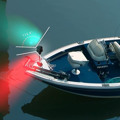 Miniatura 3 de Luz de arco LED Luces de navegación para barcos Rojo y Verde Poste de iluminación bicolor extraíble Enchufe Base de 12 pulgadas
