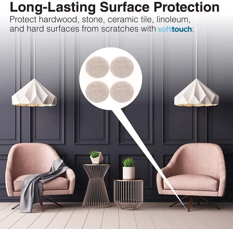 Image of DIY Crafts 100, 100 Pcs Furniture Pads, Premium Furniture Felt Pads for Floors, Anti-Scratch Felt Pads for Floor Protection Bumpers for Cab (100)
